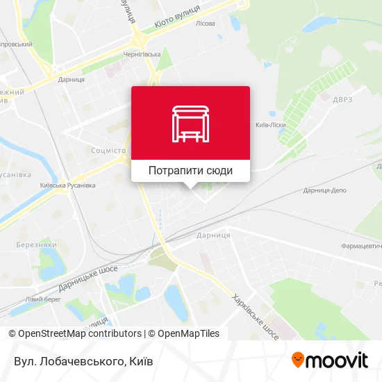 Карта Вул. Лобачевського