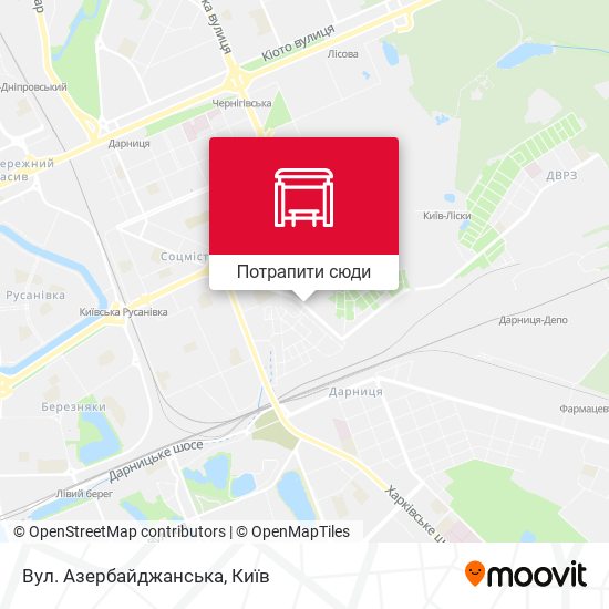 Карта Вул. Азербайджанська