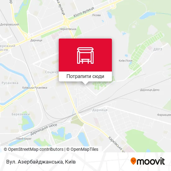 Карта Вул. Азербайджанська
