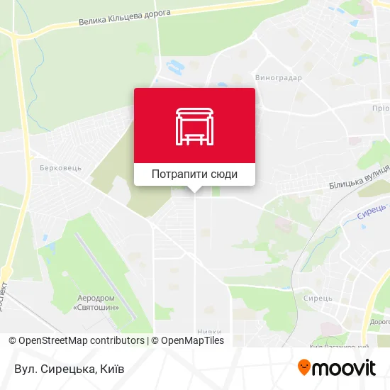 Карта Вул. Сирецька