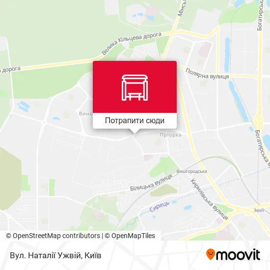 Карта Вул. Наталії Ужвій