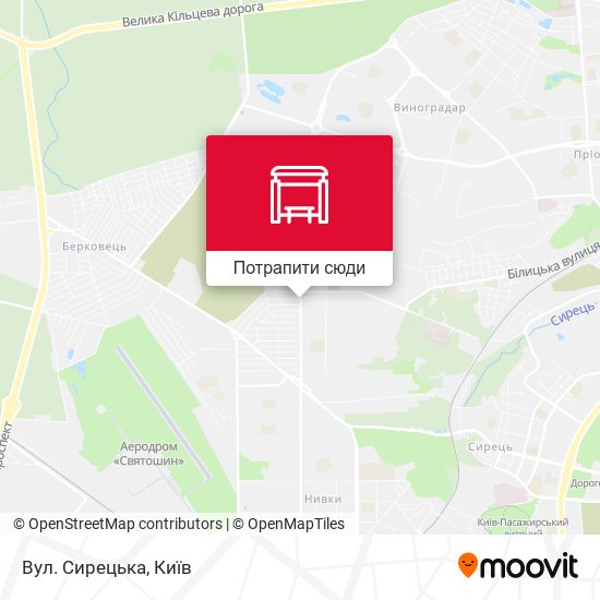 Карта Вул. Сирецька