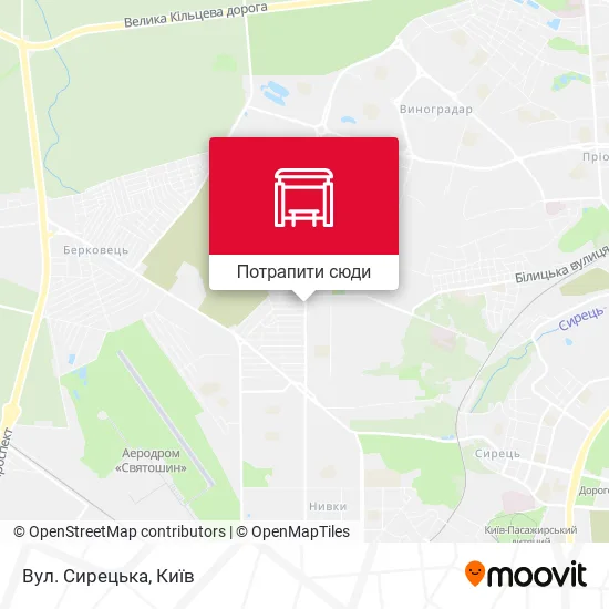 Карта Вул. Сирецька