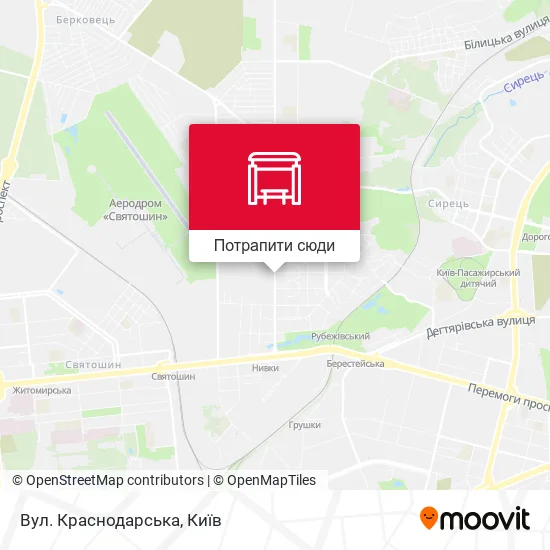 Карта Вул. Краснодарська