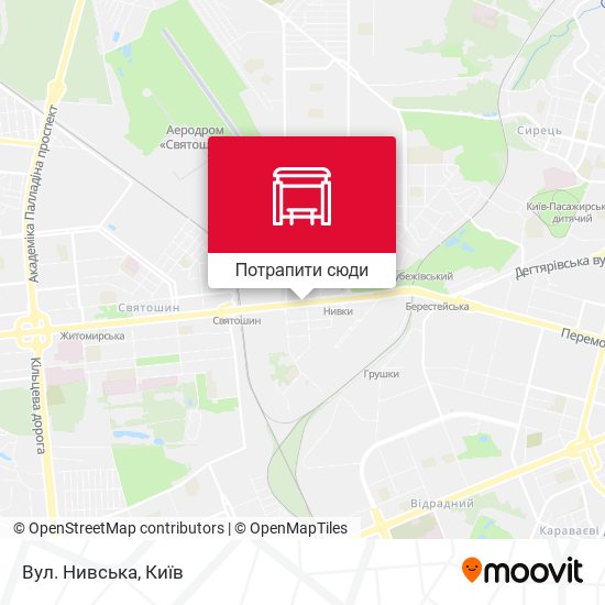 Карта Вул. Нивська