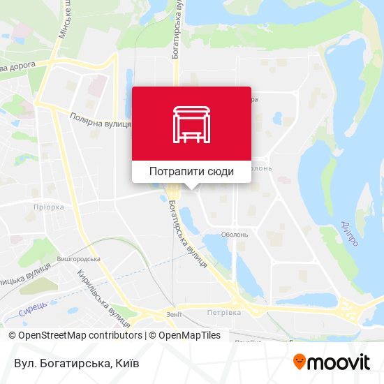 Карта Вул. Богатирська