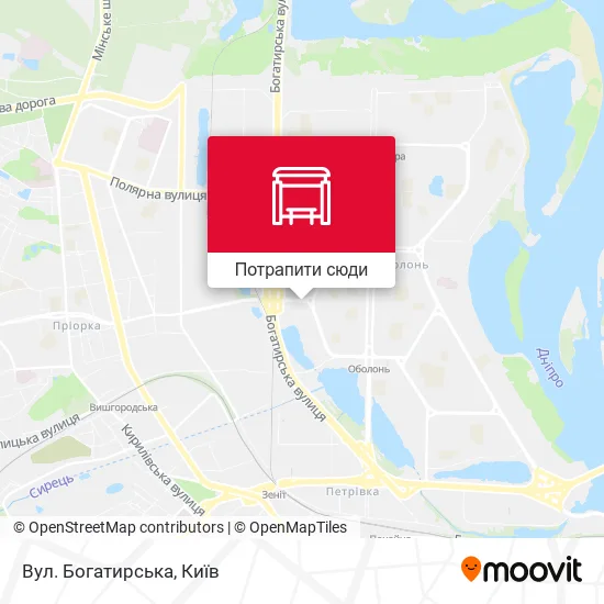 Карта Вул. Богатирська
