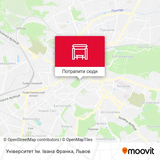Карта Університет Ім. Івана Франка