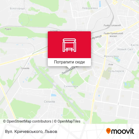 Карта Вул. Кричевського