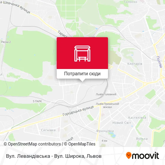 Карта Вул. Левандівська - Вул. Широка