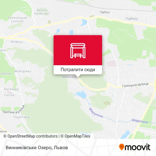 Карта Винниківське Озеро