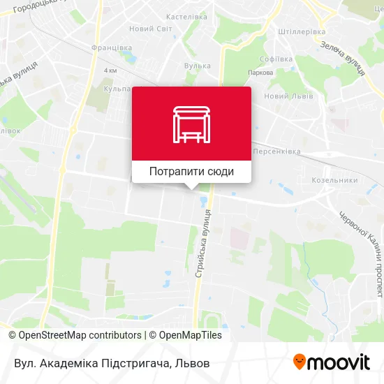 Карта Вул. Академіка Підстригача