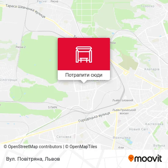 Карта Вул. Повітряна