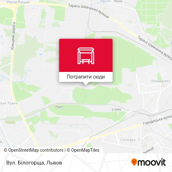 Карта Вул. Білогорща