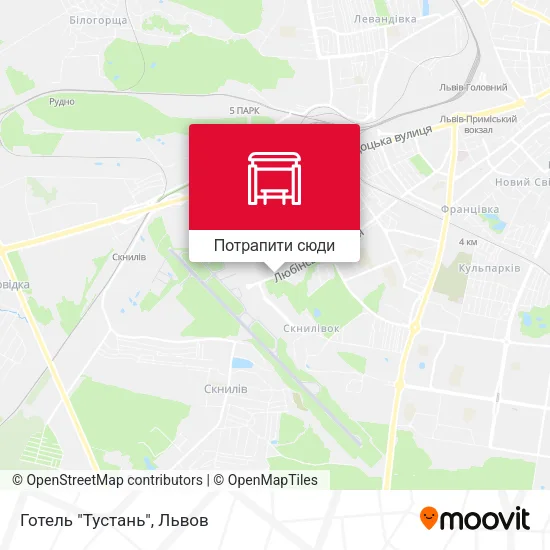 Карта Готель "Тустань"