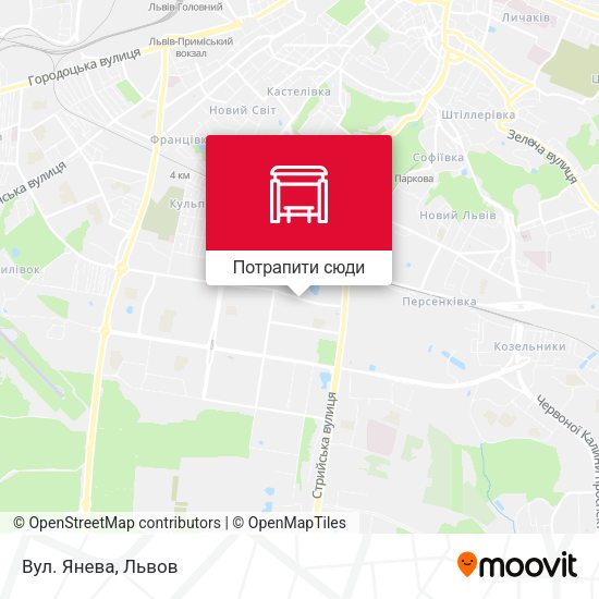 Карта Вул. Янева