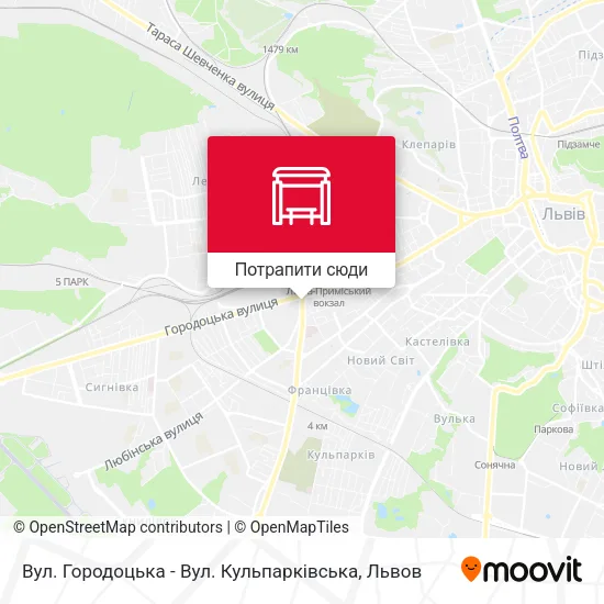 Карта Вул. Городоцька - Вул. Кульпарківська