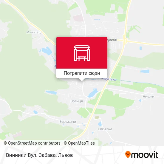 Карта Винники Вул. Забава