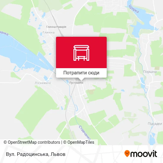 Карта Вул. Радоцинська
