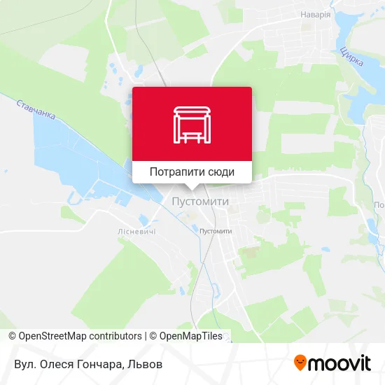 Карта Вул. Олеся Гончара