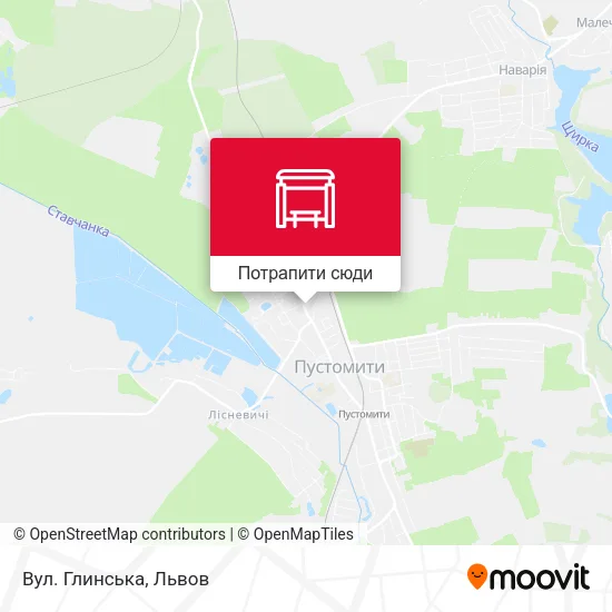 Карта Вул. Глинська