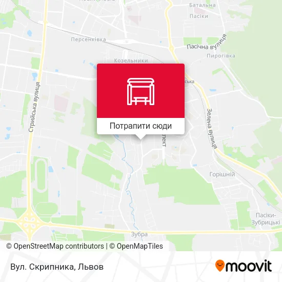 Карта Вул. Скрипника