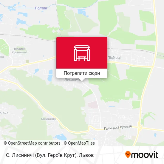 Карта С. Лисиничі (Вул. Героїв Крут)