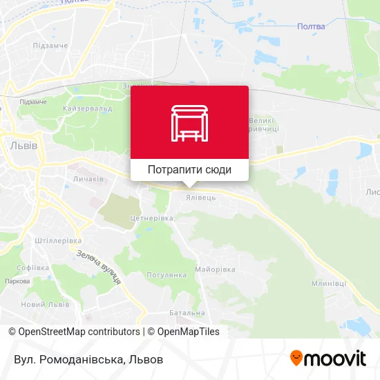 Карта Вул. Ромоданівська