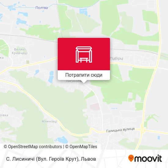 Карта С. Лисиничі (Вул. Героїв Крут)