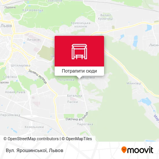 Карта Вул. Ярошинської