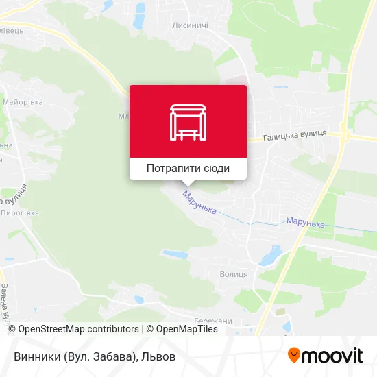 Карта Винники (Вул. Забава)
