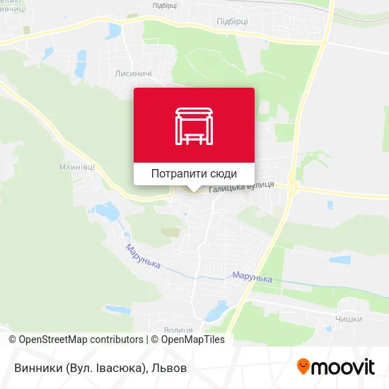 Карта Винники (Вул. Івасюка)