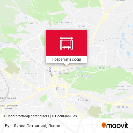 Карта Вул. Якова Остряниці