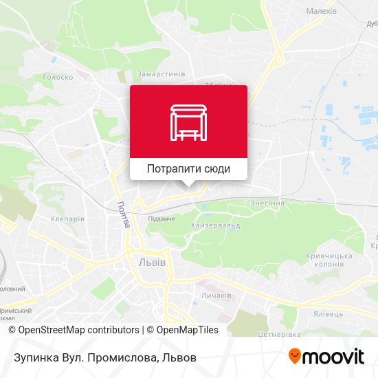 Карта Зупинка Вул. Промислова