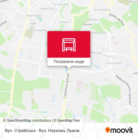 Карта Вул. Стрийська - Вул. Наукова