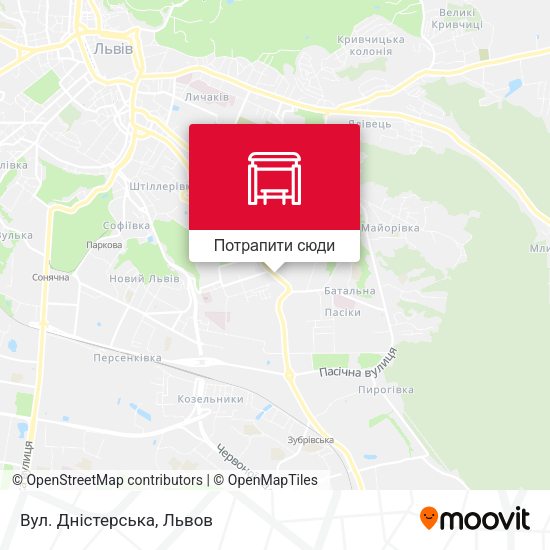 Карта Вул. Дністерська