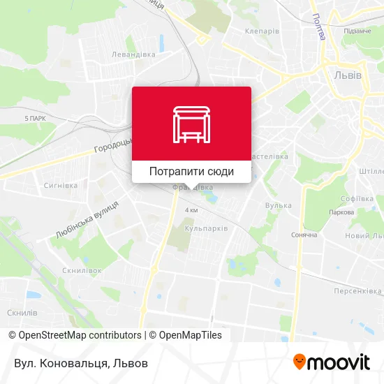 Карта Вул. Коновальця