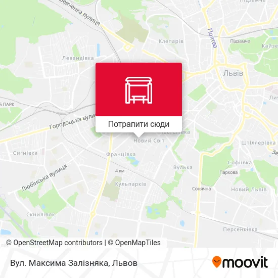 Карта Вул. Максима Залізняка