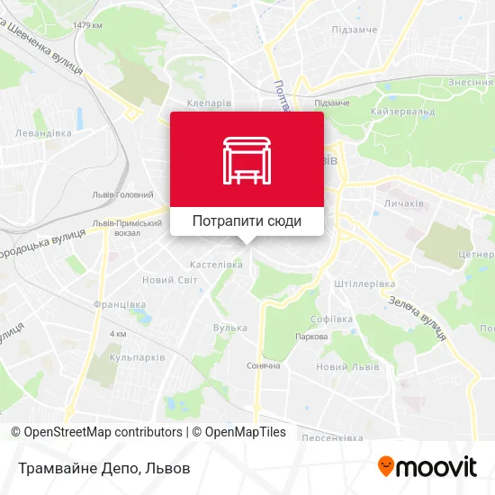 Карта Трамвайне Депо