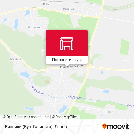 Карта Винники (Вул. Галицька)