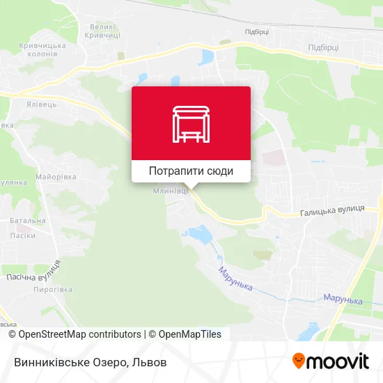 Карта Винниківське Озеро
