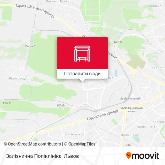 Карта Залізнична Поліклініка