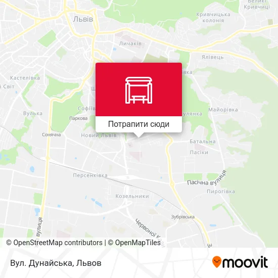 Карта Вул. Дунайська