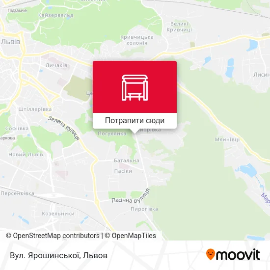 Карта Вул. Ярошинської