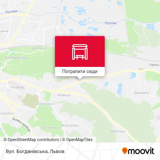 Карта Вул. Богданівська