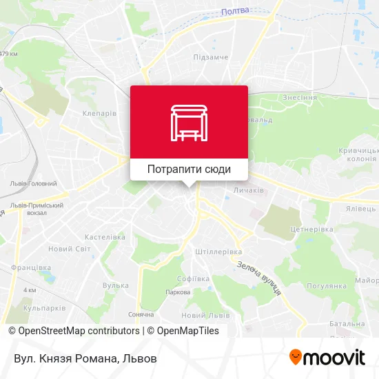 Карта Вул. Князя Романа