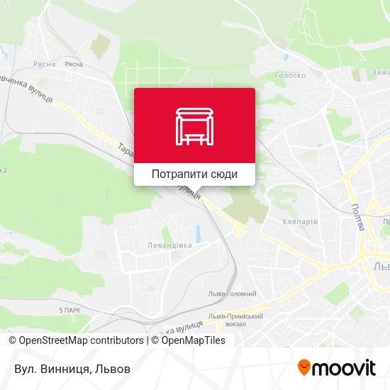 Карта Вул. Винниця
