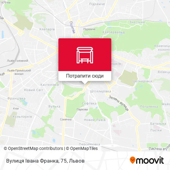 Карта Вулиця Івана Франка, 75