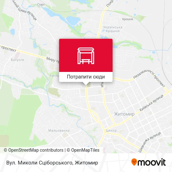 Карта Вул. Миколи Сціборського