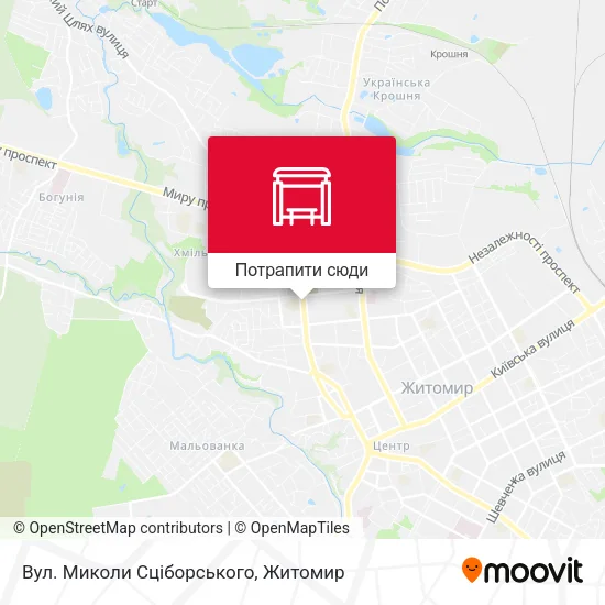 Карта Вул. Миколи Сціборського